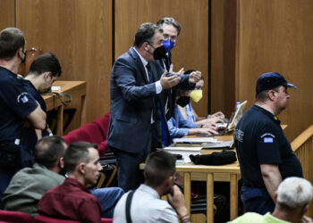 Δίκη Χρυσής Αυγής σε δεύτερο βαθμό στο Εφετείο Αθηνών, Τετάρτη 6 Ιουλίου 2022. 
(ΤΑΤΙΑΝΑ ΜΠΟΛΑΡΗ/EUROKINISSI)